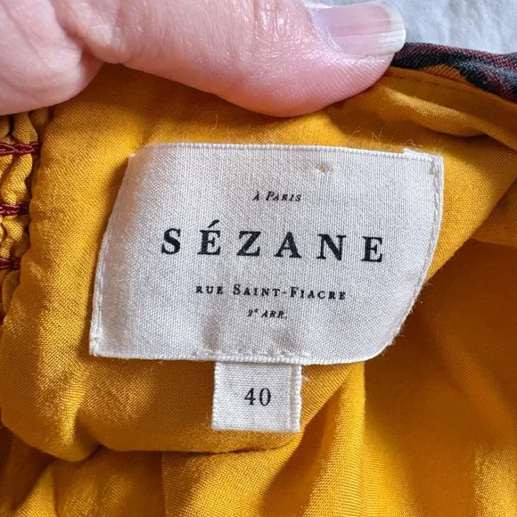 Sezane Pauline Luanda Ocre Floral Dress size 8 - Picture 7 of 8